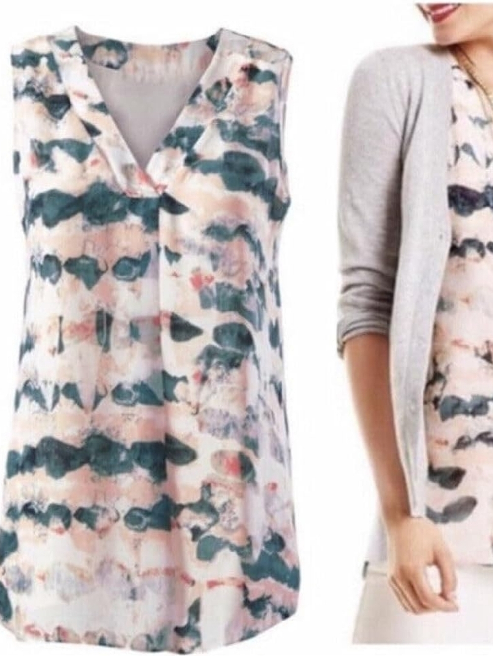Chic CAbi Multi Colored Cream Top.